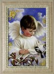 Картина из янтаря Ангел и птичка