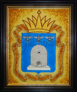 Картина из янтаря «Герб Тамбовской области»